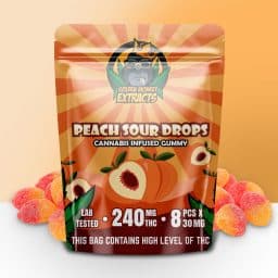 PEACH SOUR  DROP GUMMIES BY GOLDEN MONKEY EXTRACTS (240mg THC)
