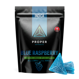 BLUE RASPBERRY LIVE RESIN INFUSED GUMMIES BY PROPER EXTRACTS (1080mg THC)