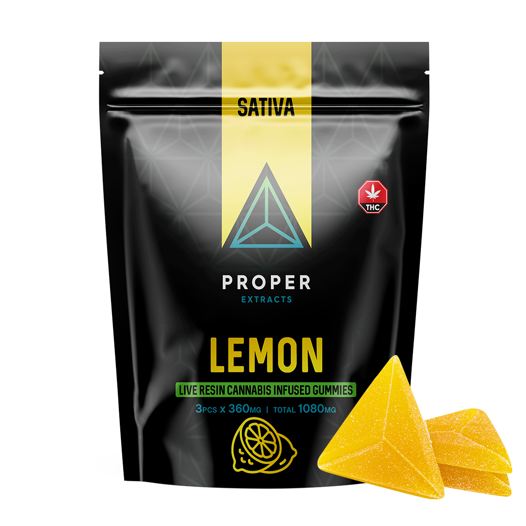 Photographie source: LEMON LIVE RESIN INFUSED GUMMIES BY PROPER