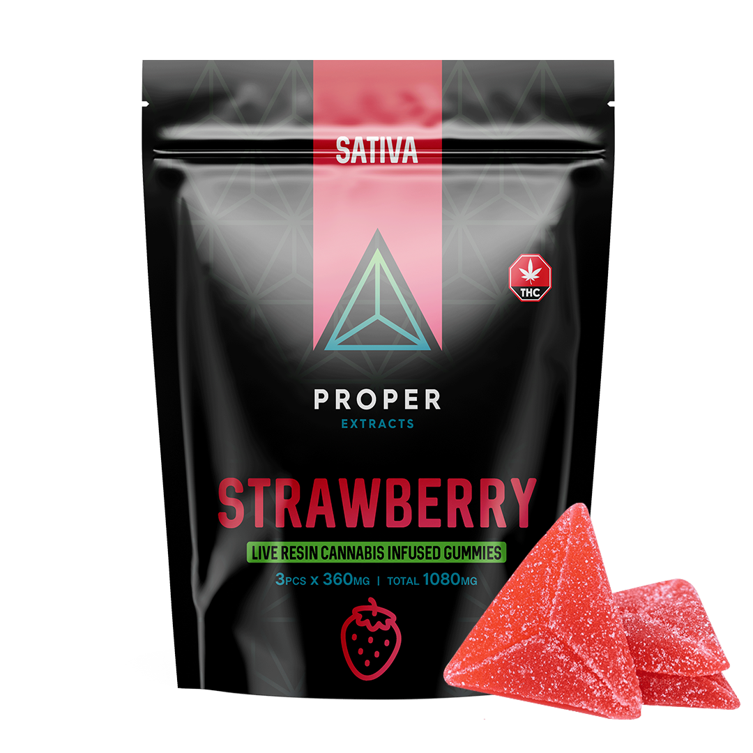 Photographie source: STRAWBERRY LIVE RESIN INFUSED GUMMIES BY PROPER