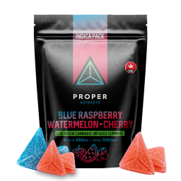 MULTI-FLAVOUR INDICA PACK LIVE RESIN INFUSED GUMMIES BY PROPER EXTRACTS (1080mg THC)