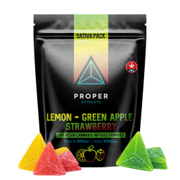 MULTI-FLAVOUR SATIVA PACK LIVE RESIN INFUSED GUMMIES BY PROPER EXTRACTS (1080mg THC)